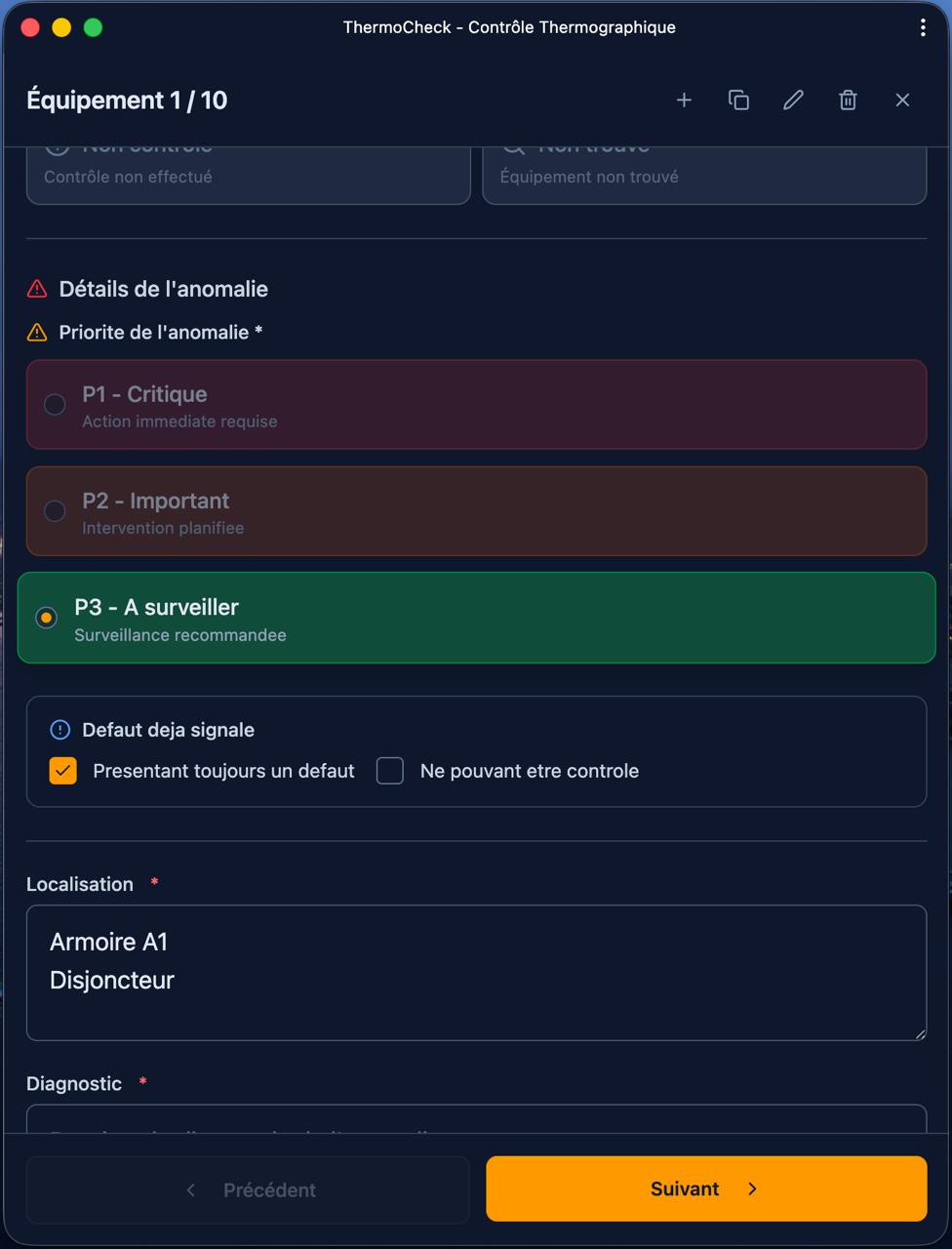 Anomalies détectées par thermographie infrarouge